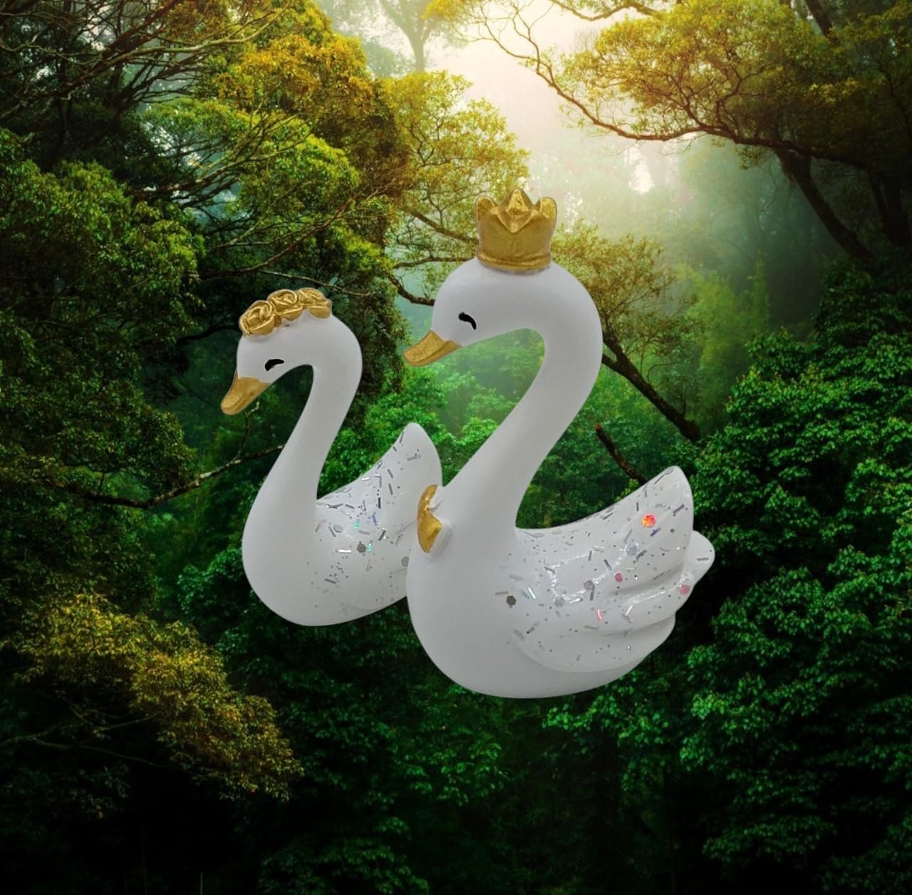 Buy TEJ GIFTS Cute Swan Pair Art Figure | Beautiful Home Décor